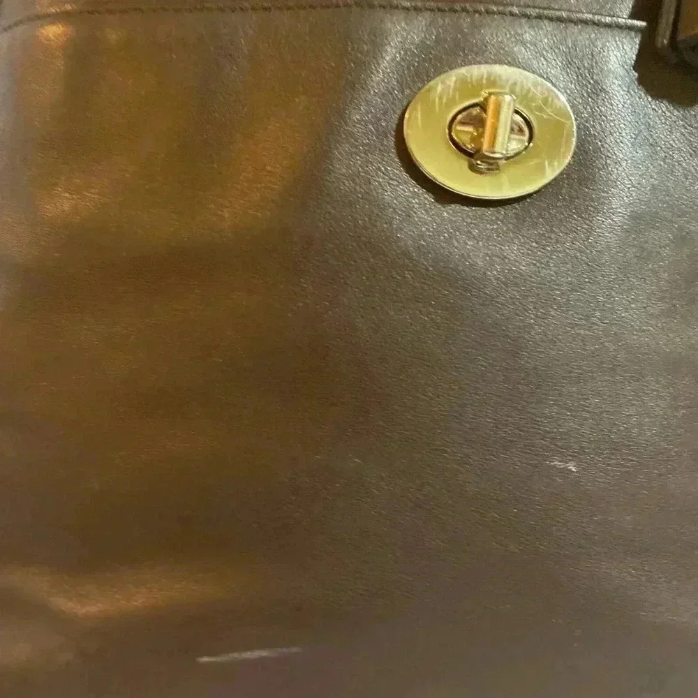 Coach vintage brown leather tote handbag